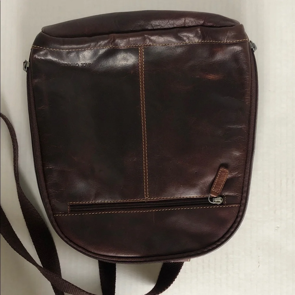Jack Georges Voyager Small Convertible Backpack Genuine Leather, Brown